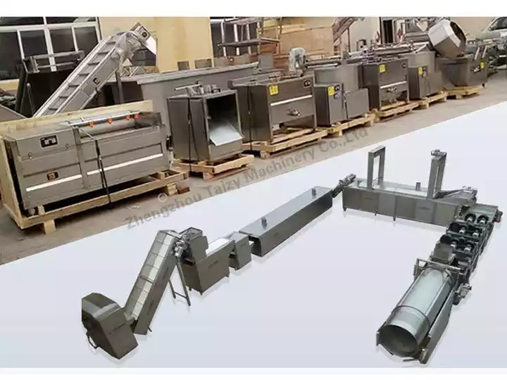 Small and automatic potato chip assembly line